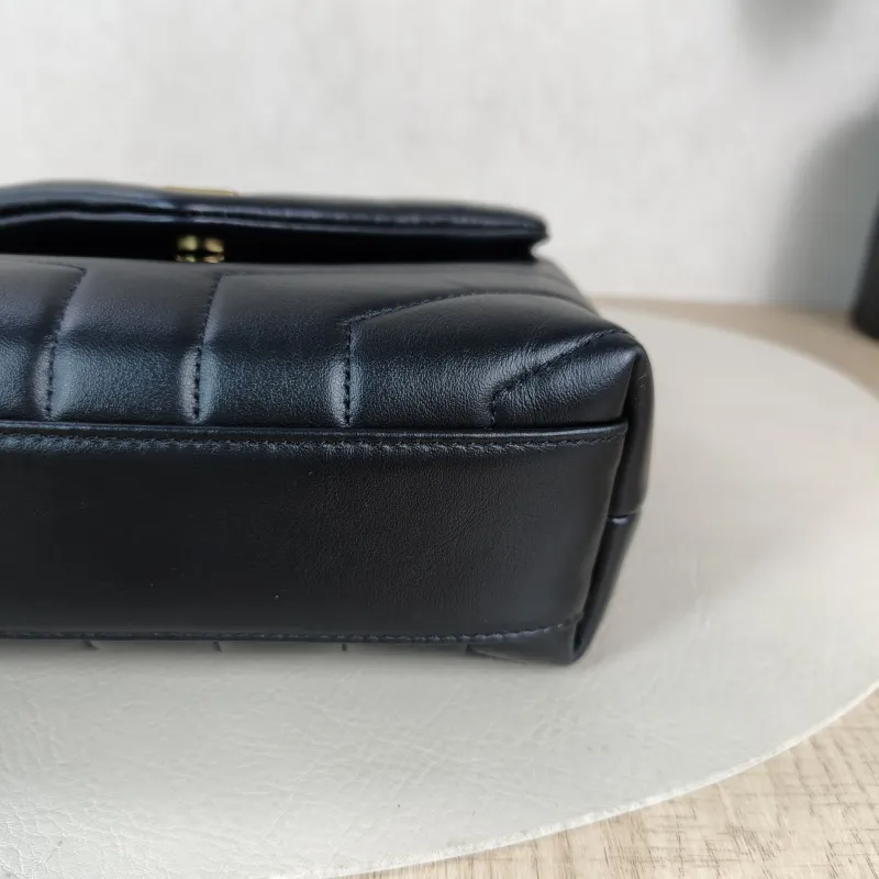 SAINT LAURENT Crossbody Bag LOULOU Black Calfskin Mini 20 × 7.5 × 14 cm — detail view 12 of 12