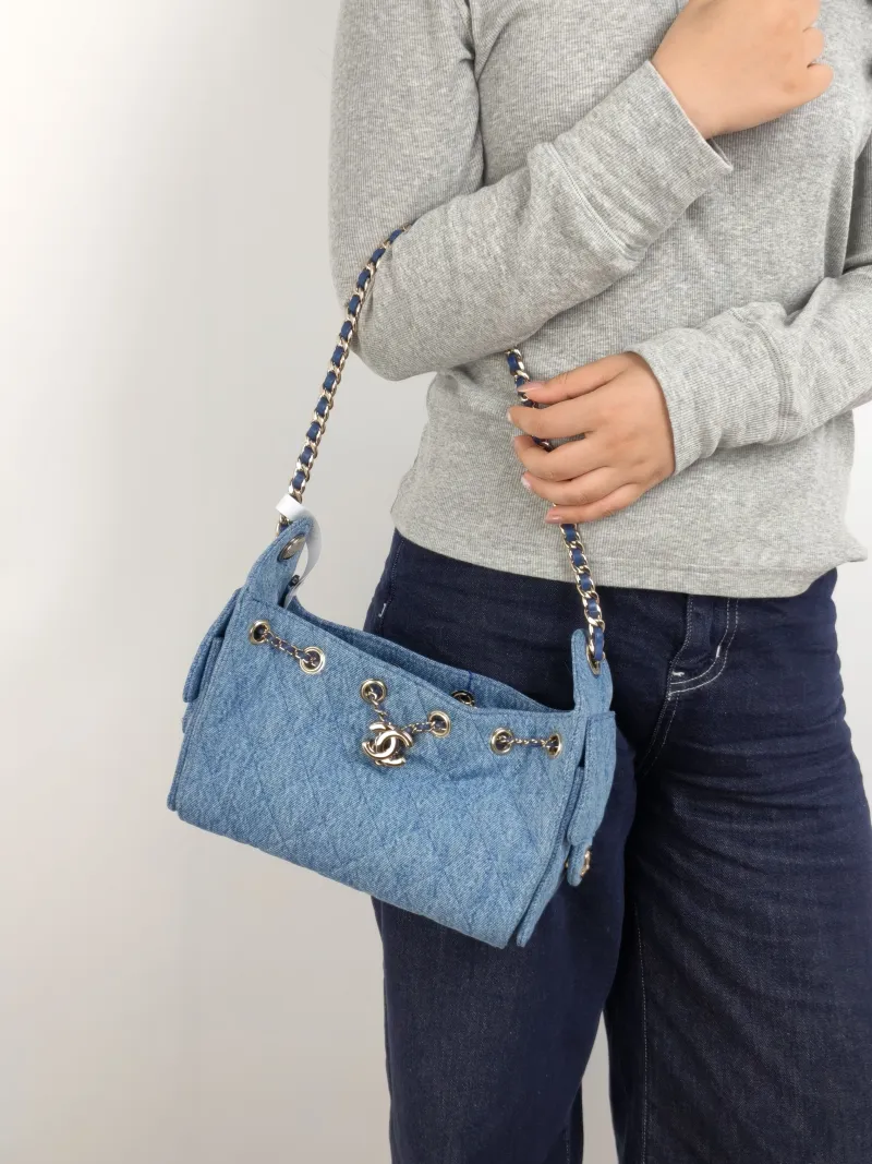 Chanel Crossbody Bag 25Bag Blue Mini 20 × 12.5 × 22 cm — on-model view 2 of 2