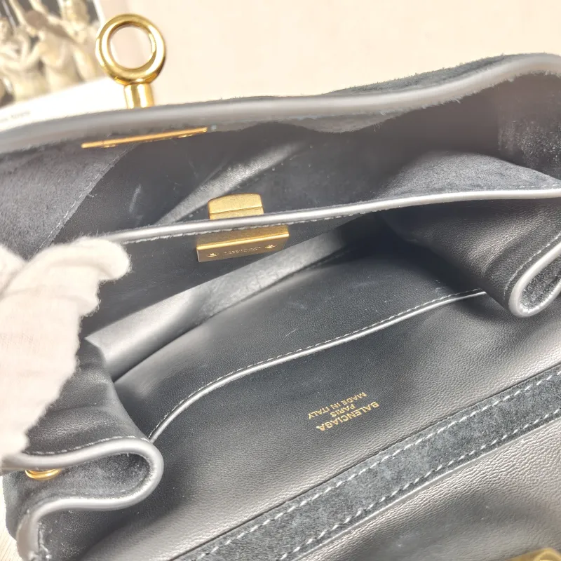 BALENCIAGA Crossbody Bag RODEO Black Suede Mini 23 × 10 × 17 cm — detail view 8 of 12