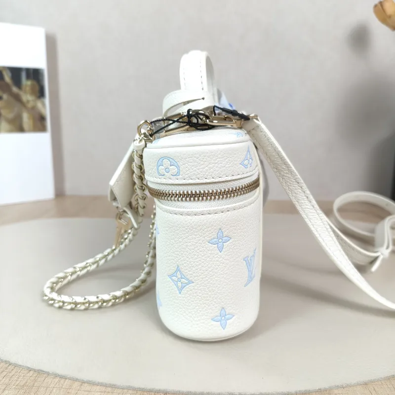 Louis Vuitton Shoulder Bag VANITY POUCH Cosmetic Bag White · Blue Calfskin One Size19 × 6.5 × 11.5 cm — detail view 11 of 13