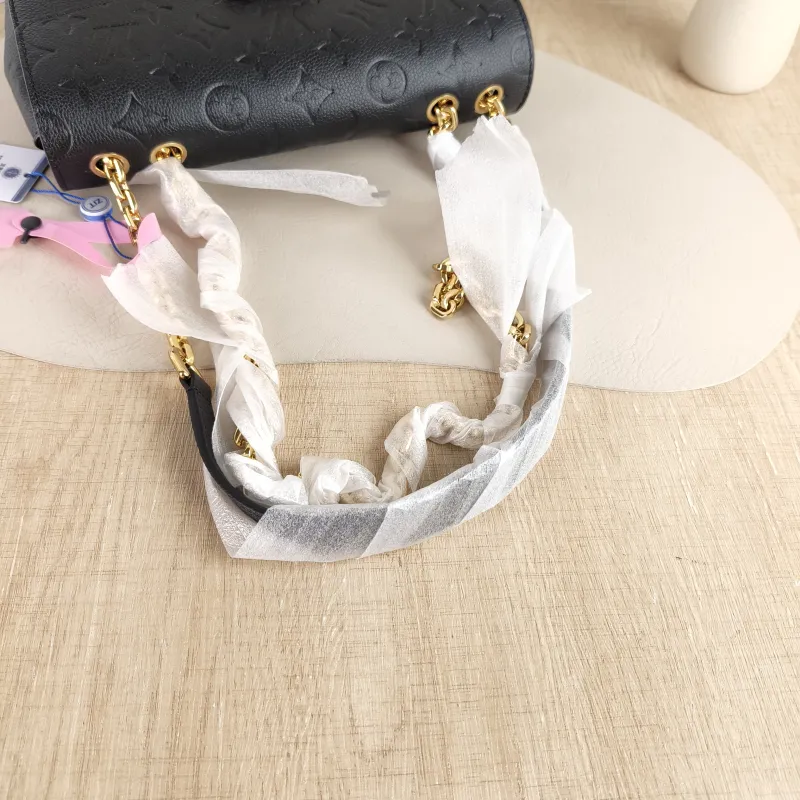 Louis Vuitton Crossbody Bag Marceau Chain Bag Black Monogram Empreinte Embossed Calfskin 24.5 × 6.5 × 15 cm — detail view 7 of 11