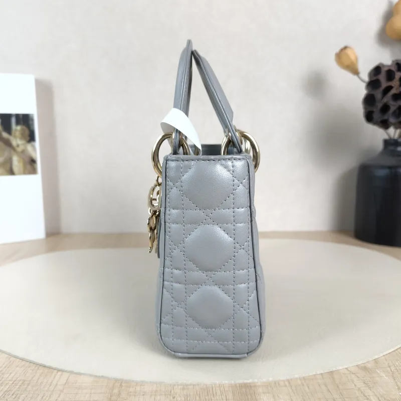 DIOR Crossbody Bag Lady Lady Dior Bag Grey Lambskinmini17 × 7 × 15 cm — detail view 3 of 12