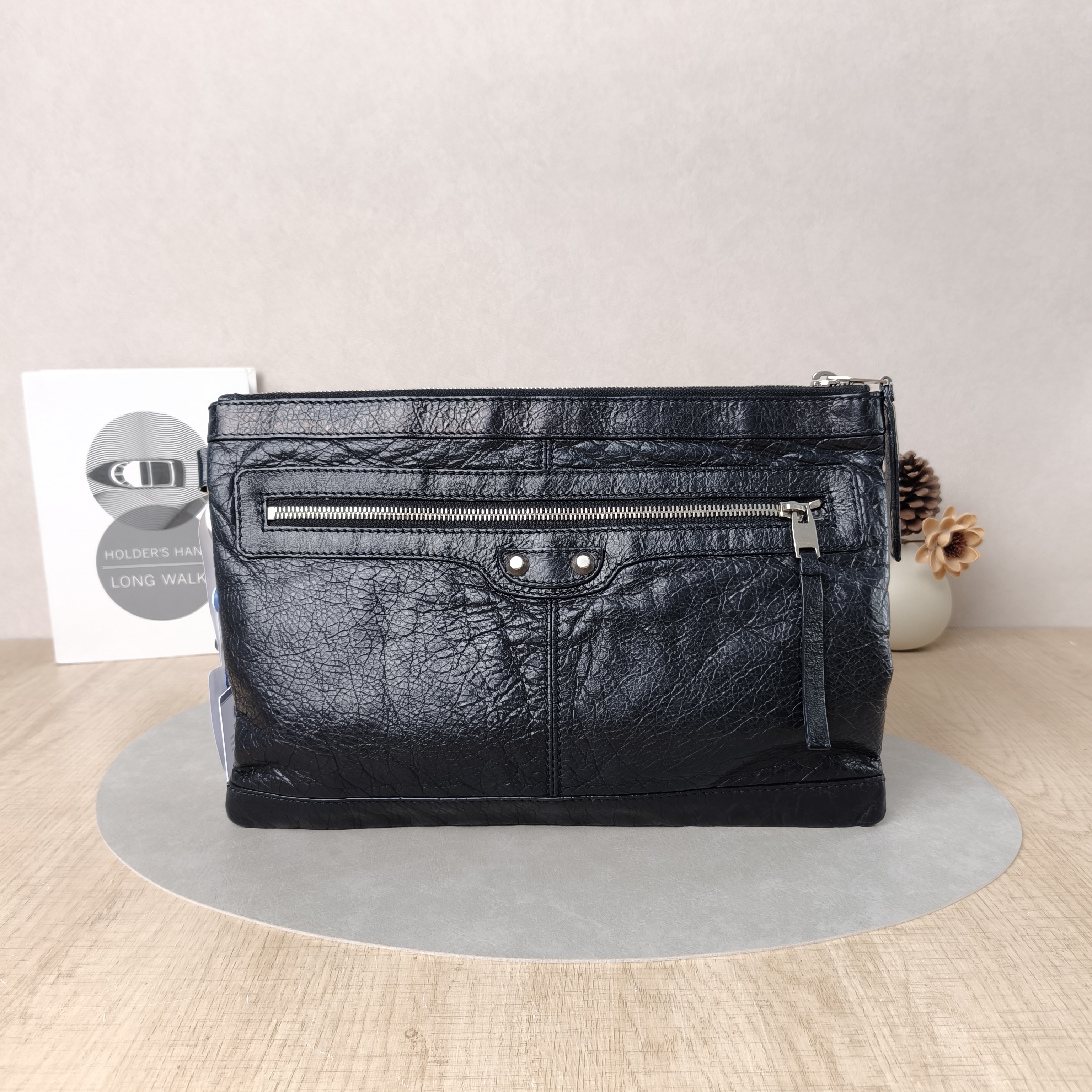 BALENCIAGA Clutch Clutch Black Lambskin One Size32*22