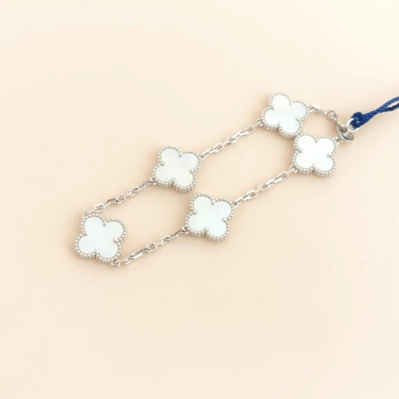 Van Cleef & Arpels Bracelet Alhambra Alhambra Collection Five-Motif Bracelet Pearl · White Mother-of-Pearl 18KW hite Gold Pearl Vintage Small 1.5 ×… — cover view 4 of 8