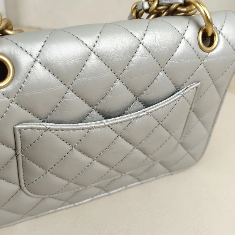 Chanel Crossbody Bag23s Messenger Bag Grey Calfskinmini19.5 × 6 × 13 cm — detail view 10 of 15