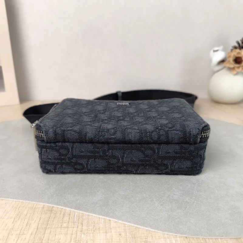 DIOR Shoulder Bag oblique Shoulder Bag Black Monogram Canvas 17 × 5 × 12 cm — cover view 4 of 5