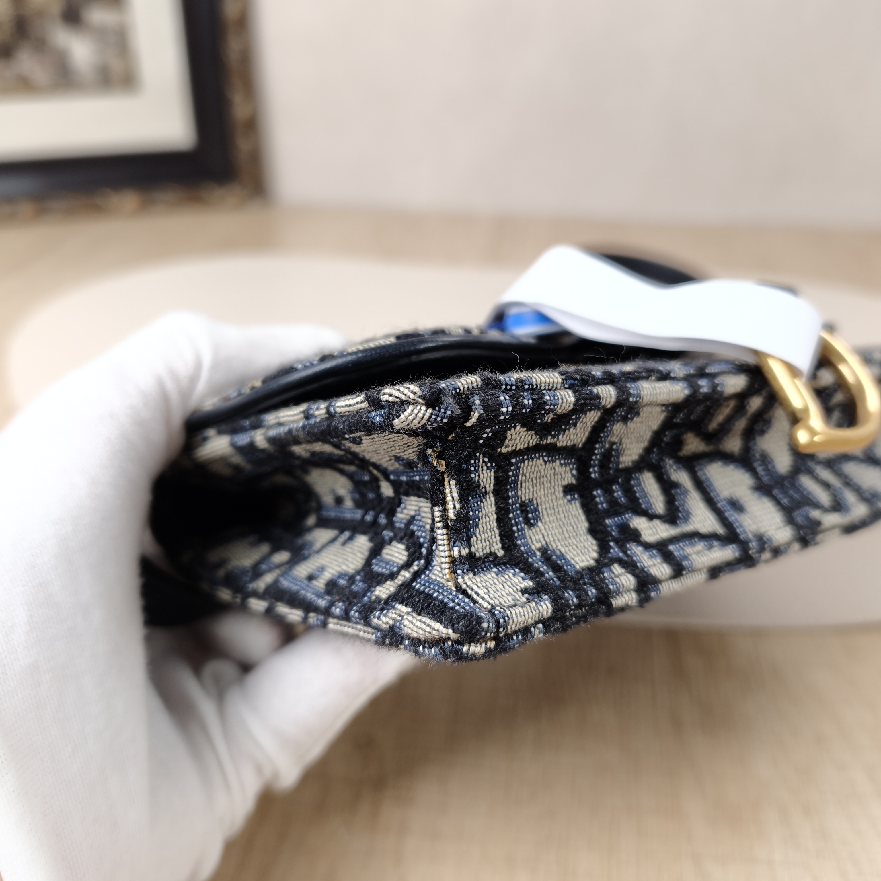 DIOR Belt Bag Saddle Belt Bag Blue Canvas One Size17 × 3.5 × 10.5 cm — cover view 9 of 12