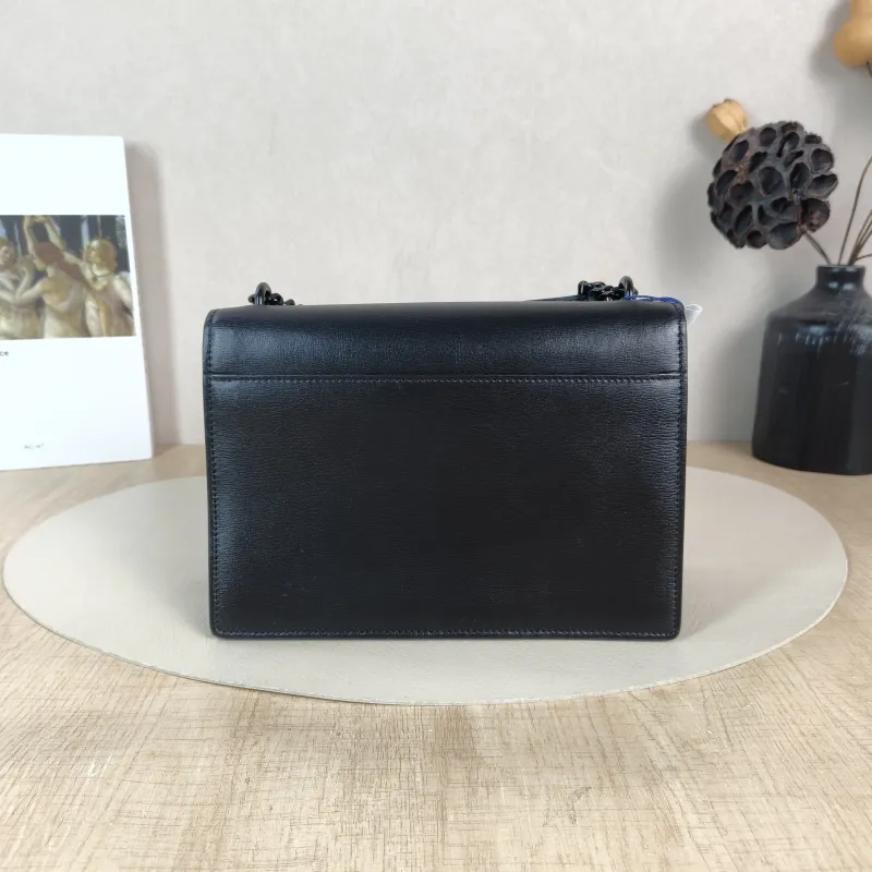 SAINT LAURENT Crossbody Bag SUNSET Black Calfskin Medium 22 × 6.5 × 16 cm — cover view 4 of 5