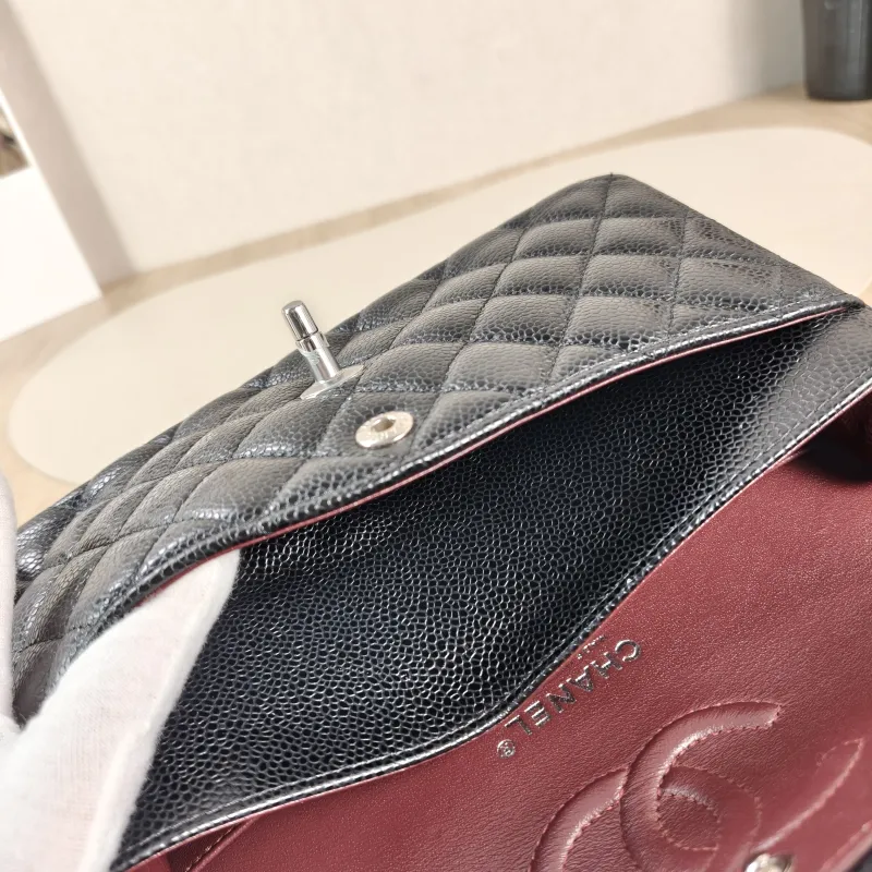 Chanel Crossbody Bag Classic Flap CF Black Grained Calfskin Small 23 × 6 × 14.5 cm Conditioned — detail view 8 of 13