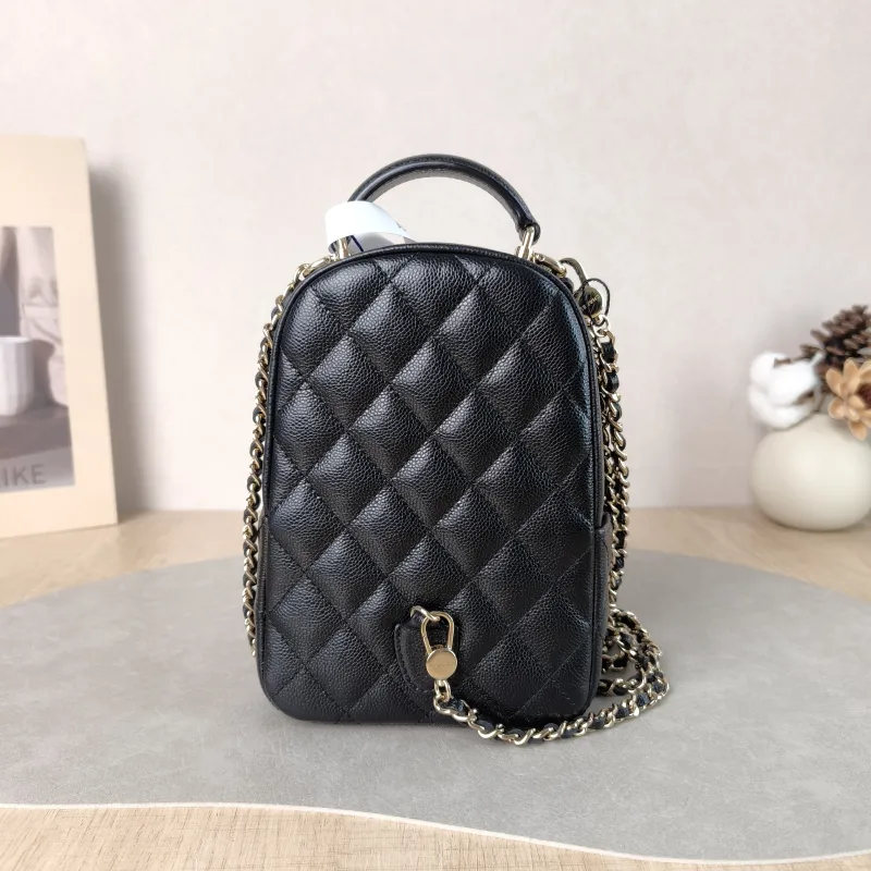 Chanel Crossbody Bag Mini Backpack Crossbody Bag Black Grained Calfskin 13 × 9 × 18 cm — cover view 4 of 5