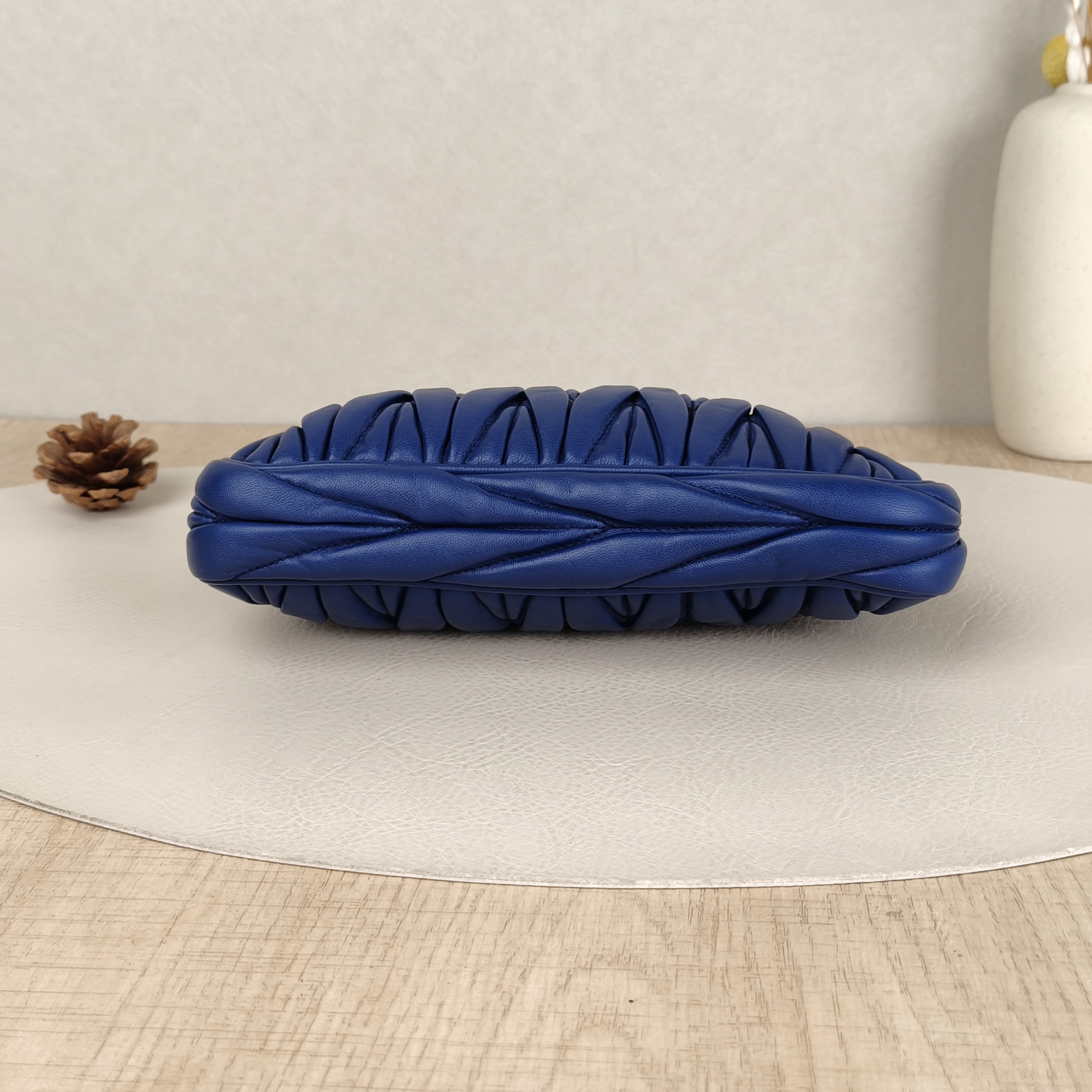 Miumiu Wallet Clutch Wallet Blue Lambskin 21 × 2.5 × 13.5 cm — cover view 5 of 5