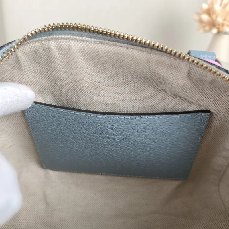 GUCCI Top Handle Bag Ophidia Blue PVC One Size 21 × 11 × 13 cm — detail view 4 of 12