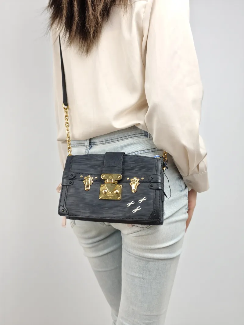 Louis Vuitton Crossbody Bag Trunk Clutch Box Black Epi Embossed Calfskin One Size TP10011820 — on-model view 2 of 2