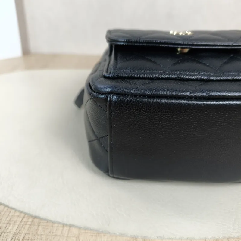 Chanel Crossbody Bag Mini Backpack Crossbody Bag Black Grained Calfskinmini13 × 9 × 18 cm — detail view 8 of 13