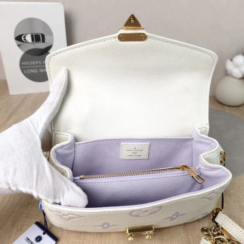 Louis Vuitton Crossbody Bag Pochette Métis East West White · Monogram Empreinte Embossed Calfskin Small 21.5 × 6 × 13.5 cm — detail view 8 of 14