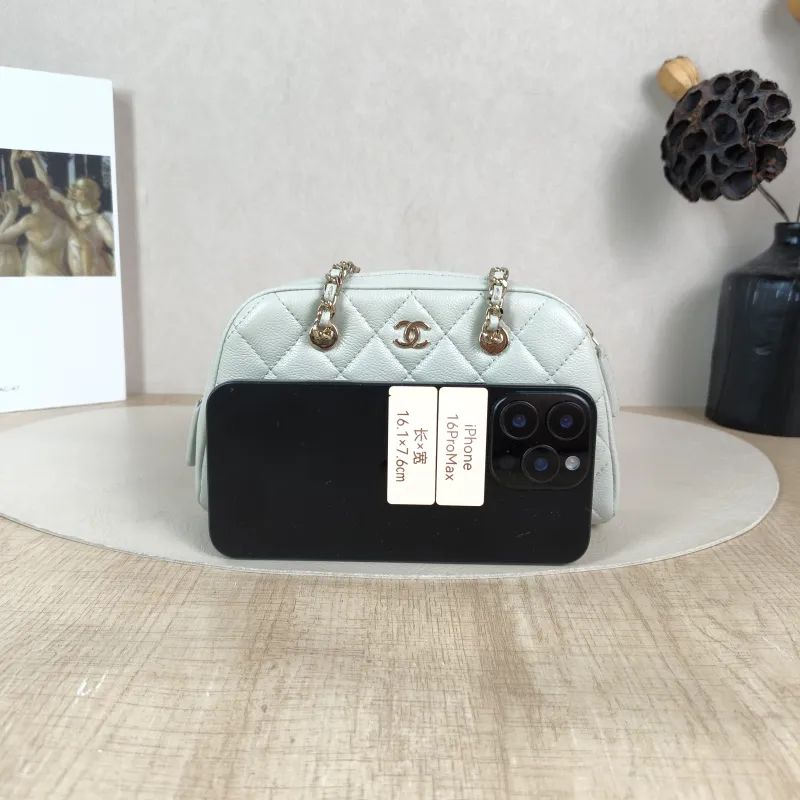 Chanel Crossbody Bag 26p Dome Bag Grey Grained Calfskin One Size 20 × 4.5 × 11 cm — cover view 4 of 6