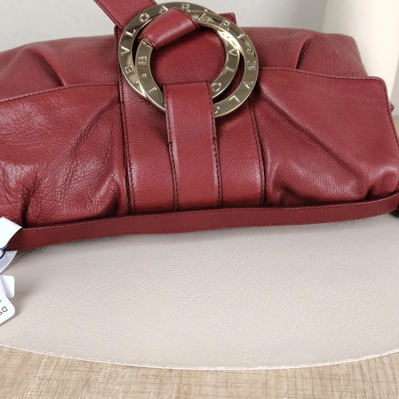 Bvlgari Top Handle Bag Vintage Crossbody Bag Burgundy Calfskin One Size30 × 6 × 17 cm — detail view 6 of 13