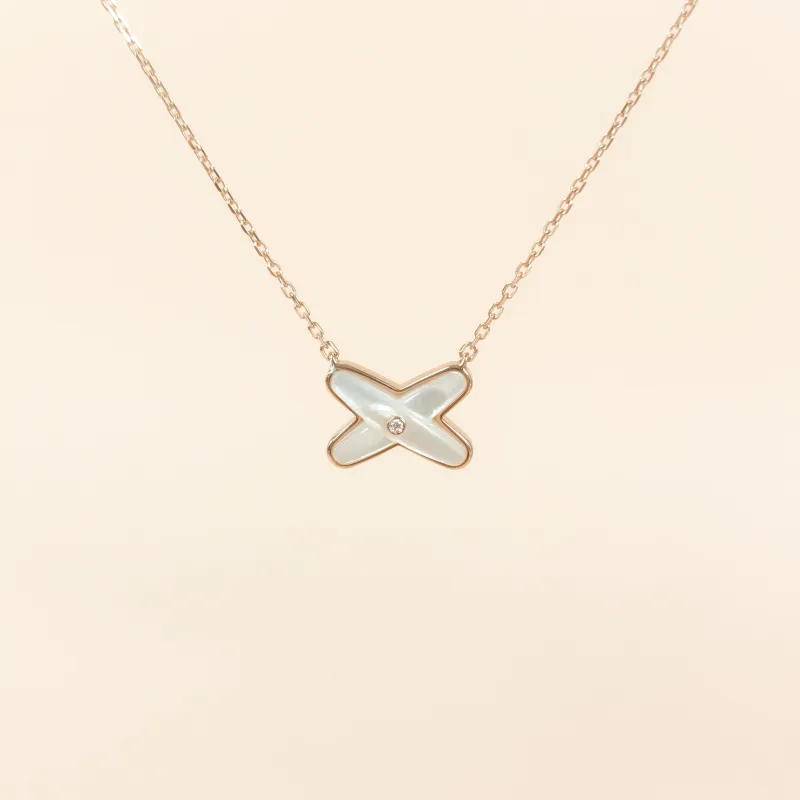 CHAUMET Necklace Jeux de Liens · Collection · Necklace White Mother-of-Pearl Diamond18KR ose Gold One Size 39mm