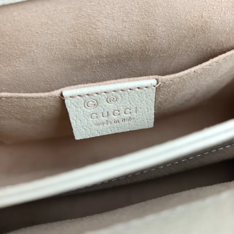 GUCCI Crossbody Bag Ophidia White Calfskin 26 × 8 × 17 cm — detail view 4 of 10
