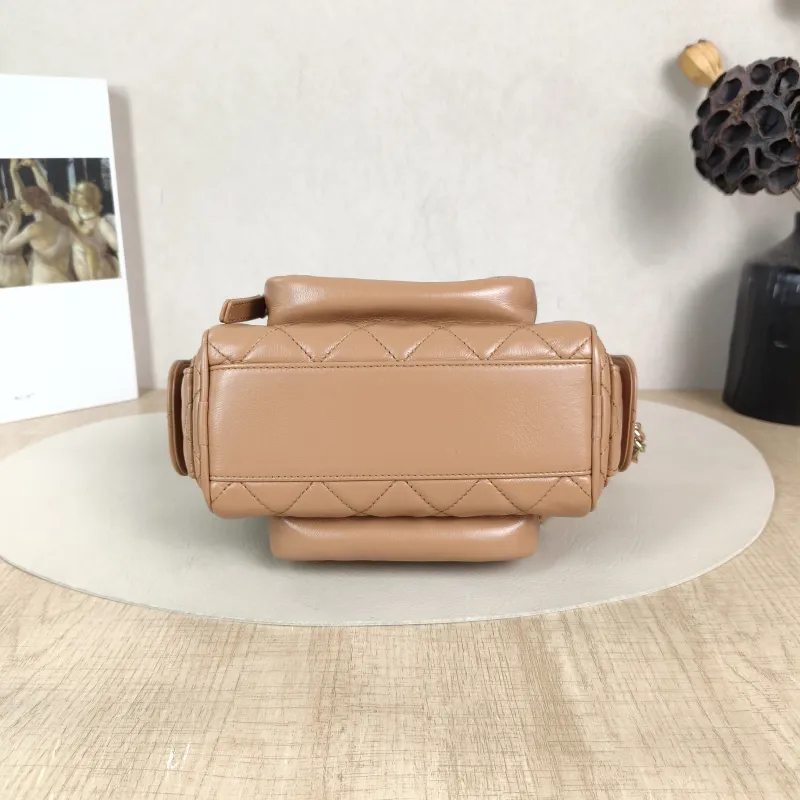 Chanel Crossbody Bag Camera Bag Taupe Lambskin One Size 18 × 9 × 12 cm — cover view 5 of 5