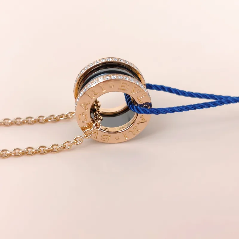 Bvlgari Necklace B.ZERO1Collection Black Pavé Diamond Rose Gold Rose Gold Diamond18KR ose Gold One Size 45cm — cover view 8 of 11