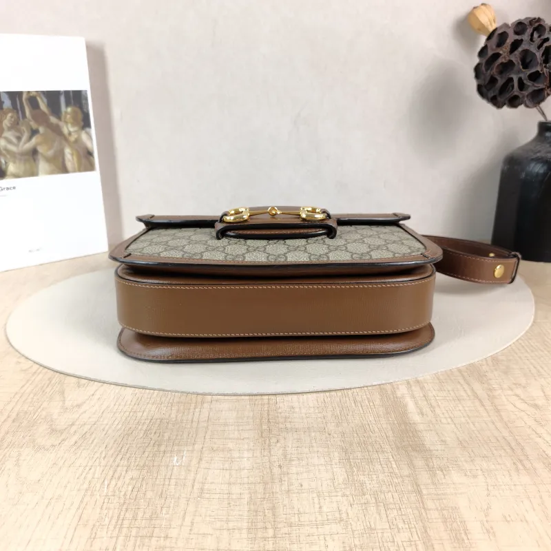 GUCCI Shoulder Bag Horsebit 1955 Horsebit Medium Monogram PVC Medium 25 × 8 × 18 cm — cover view 4 of 5