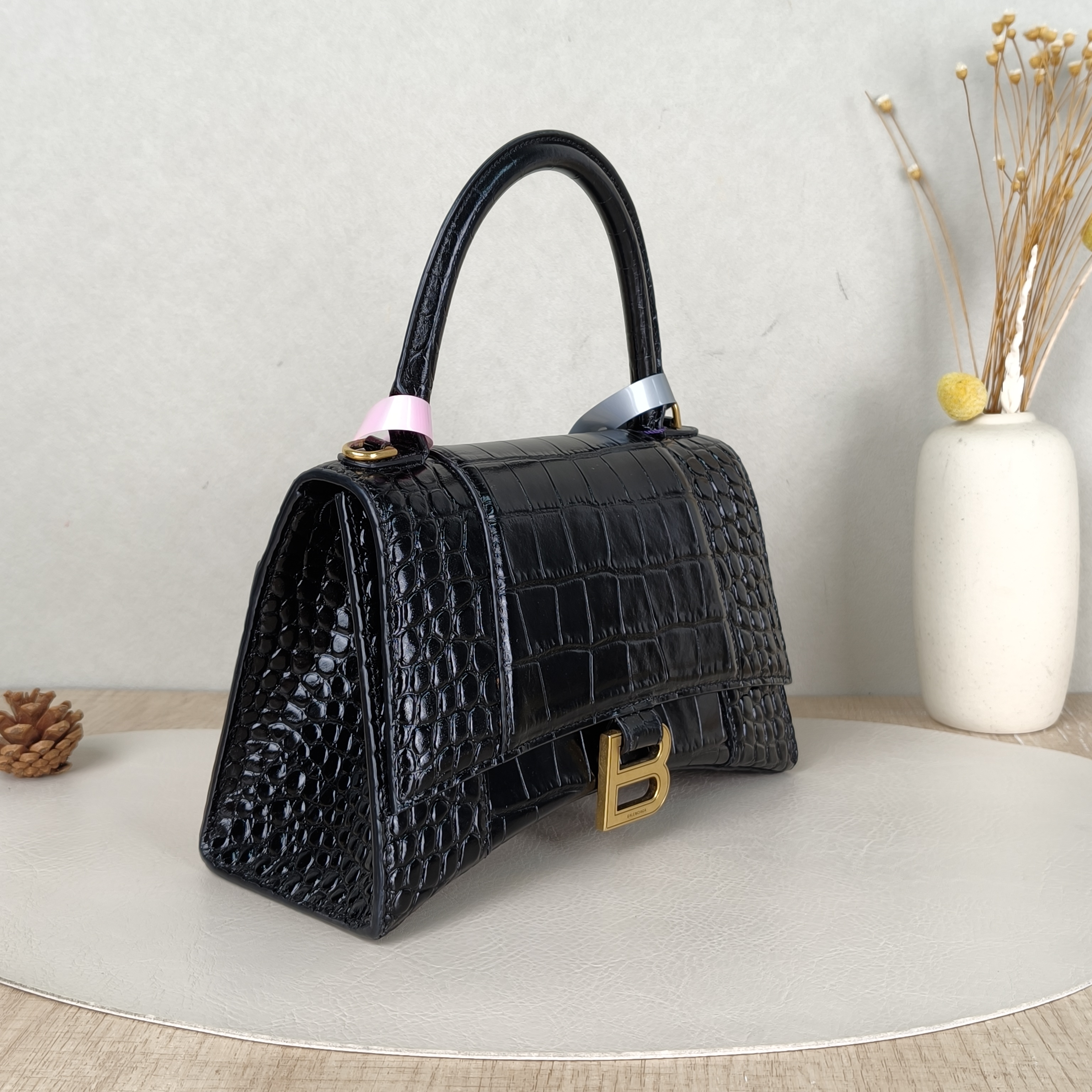 BALENCIAGA Crossbody Bag Hourglass Hourglass Bag Black CC alfskin Small23 × 10 × 14 cm — cover view 5 of 5