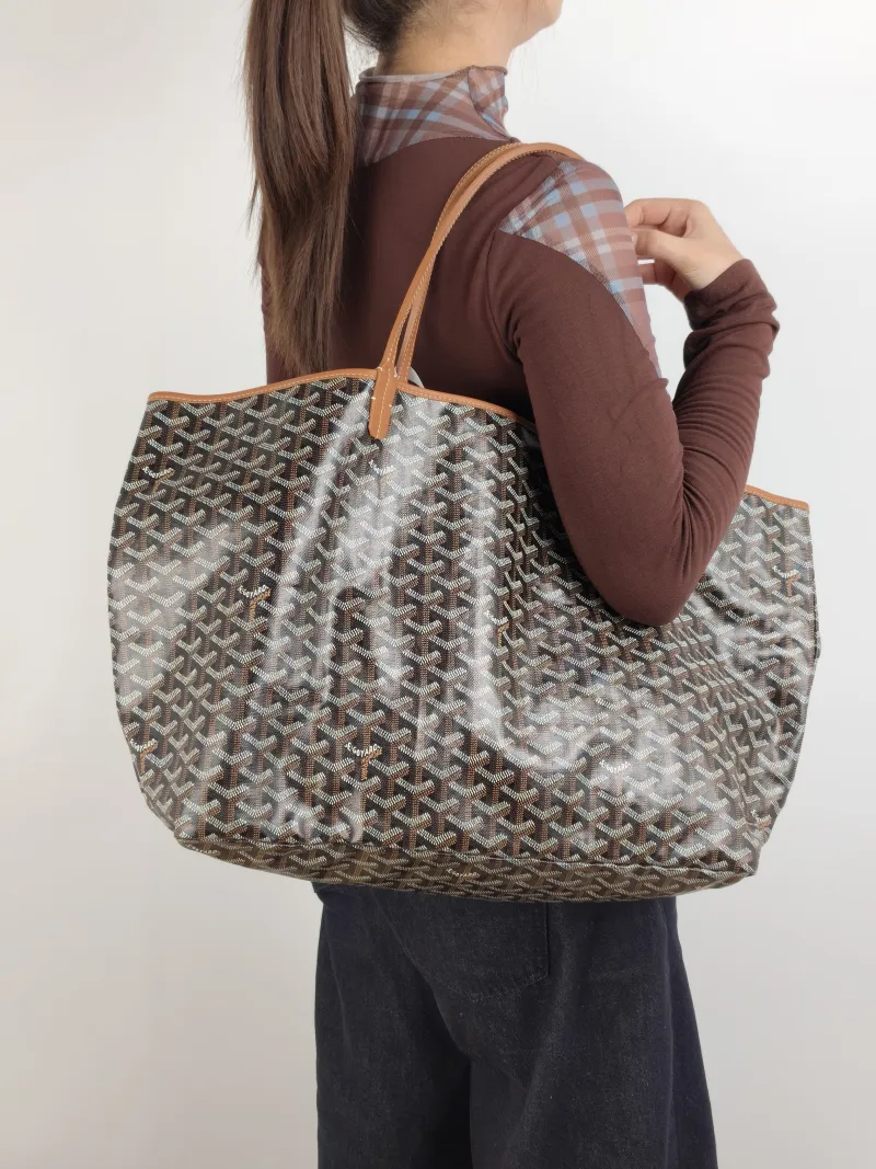 GOYARD Shoulder Bag SAINT LOUIS Shopping Tote Brown PVC Large 40 × 20 × 32 cm — on-model view 1 of 2
