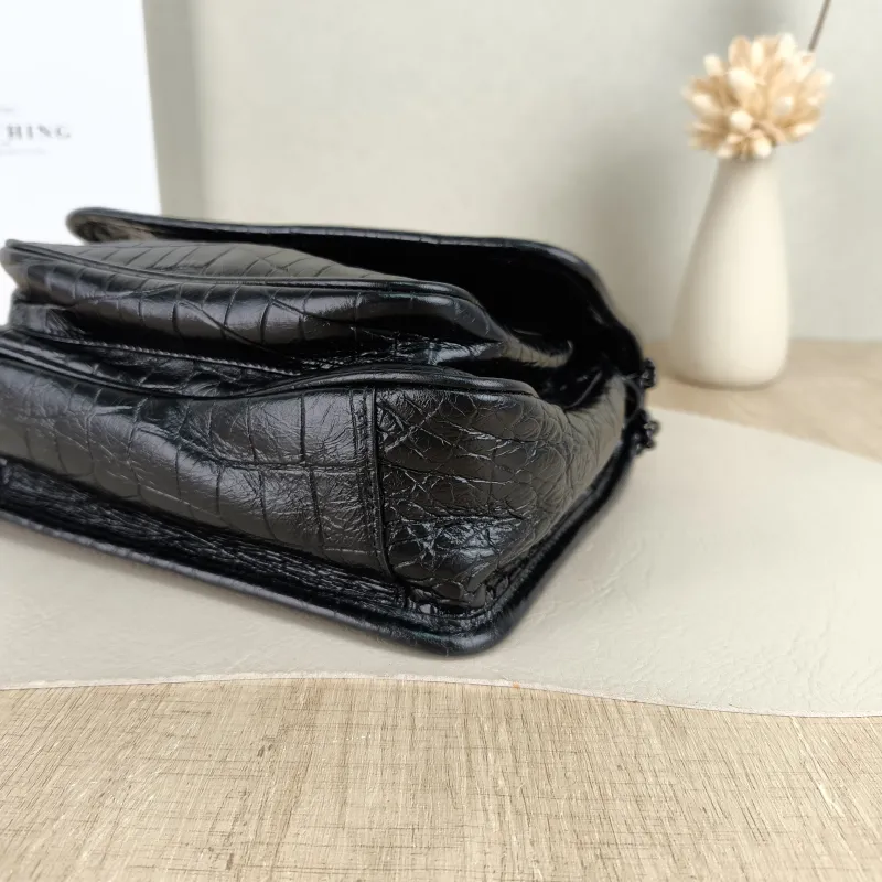 SAINT LAURENT Crossbody Bag Niki Black D Waxed Leather Calfskin Small 21 × 7.5 × 16 cm — detail view 2 of 12