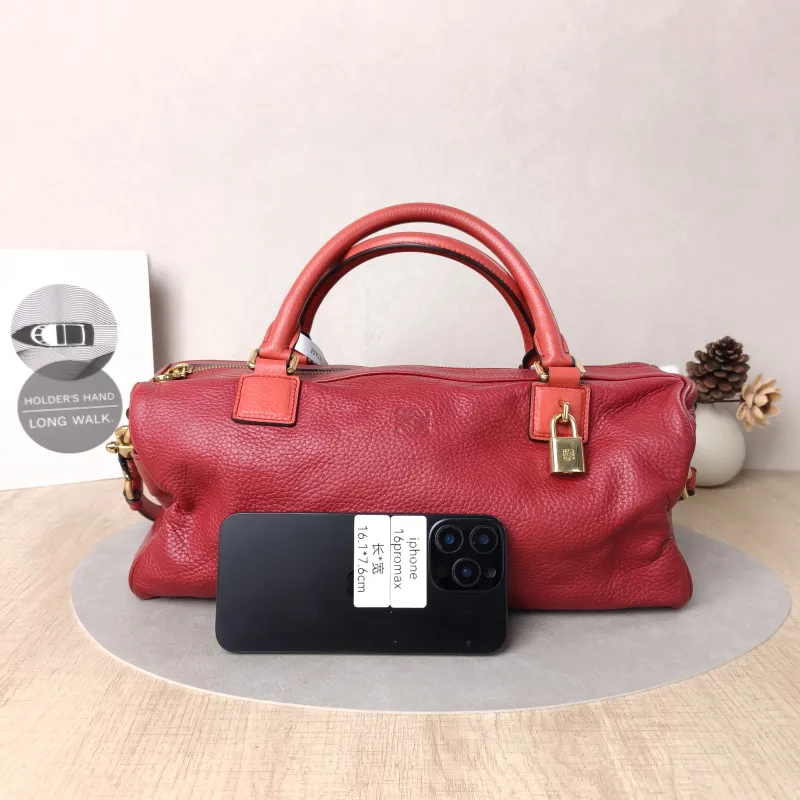 LOEWE Top Handle Bag Top Handle Bag Red Calfskin One Size34 × 16 × 18 cm — cover view 4 of 5