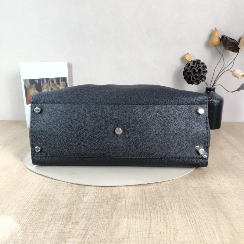 FENDI Top Handle Bag Top Handle Bag Black Calfskin One Size 43 × 18 × 36 cm — cover view 4 of 5