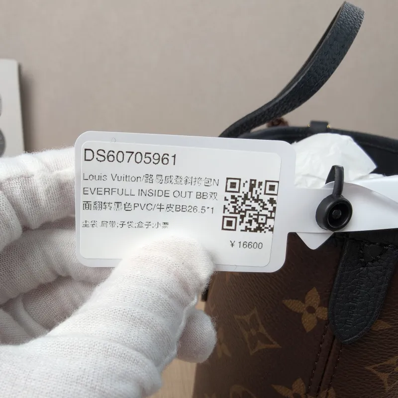 Louis Vuitton Crossbody Bag NEVERFULL INSIDE OUT BB Black PVC · Calfskin BB26.5 × 11 × 16.5 cm — detail view 7 of 17