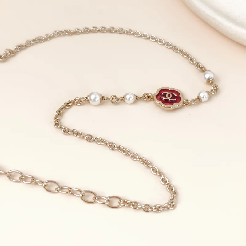 Chanel Necklace Necklace Pink Pearl Necklace Pearl One Size37cm — cover view 9 of 10