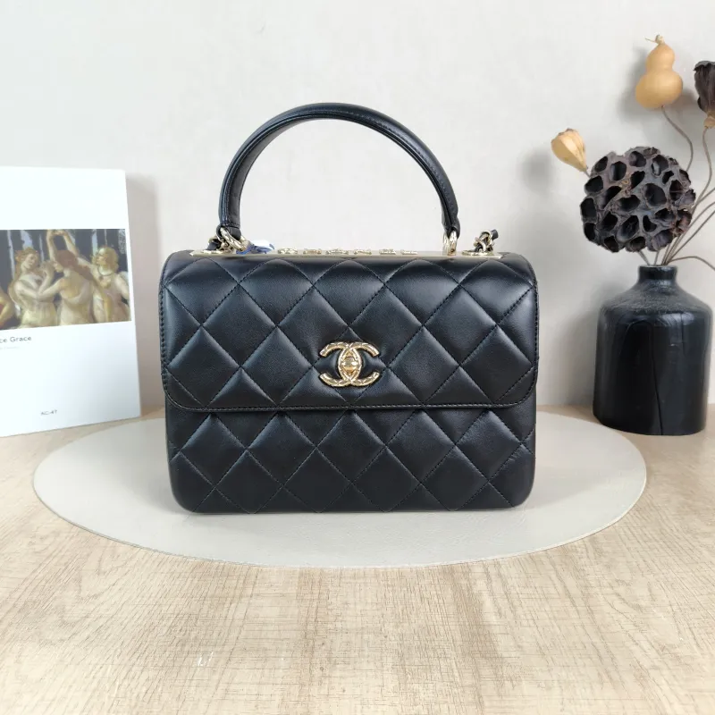 Chanel Top Handle Bag Trendy CC Black Lambskin Small25 × 12 × 17 cm
