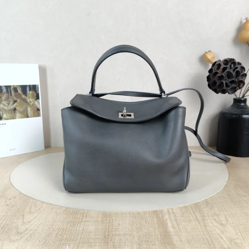 BALENCIAGA Crossbody Bag RODEO Grey Calfskinmini23 × 10 × 17 cm