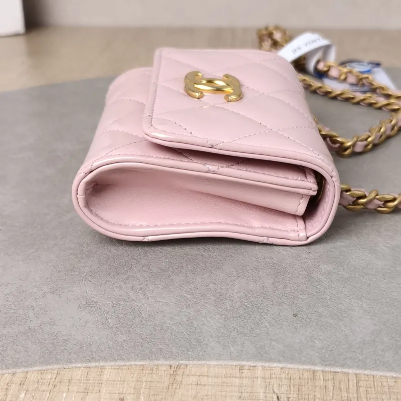 Chanel Crossbody Bag CF Crossbody Bag Pink Calfskin Mini 11 × 3 × 9 cm — detail view 10 of 11