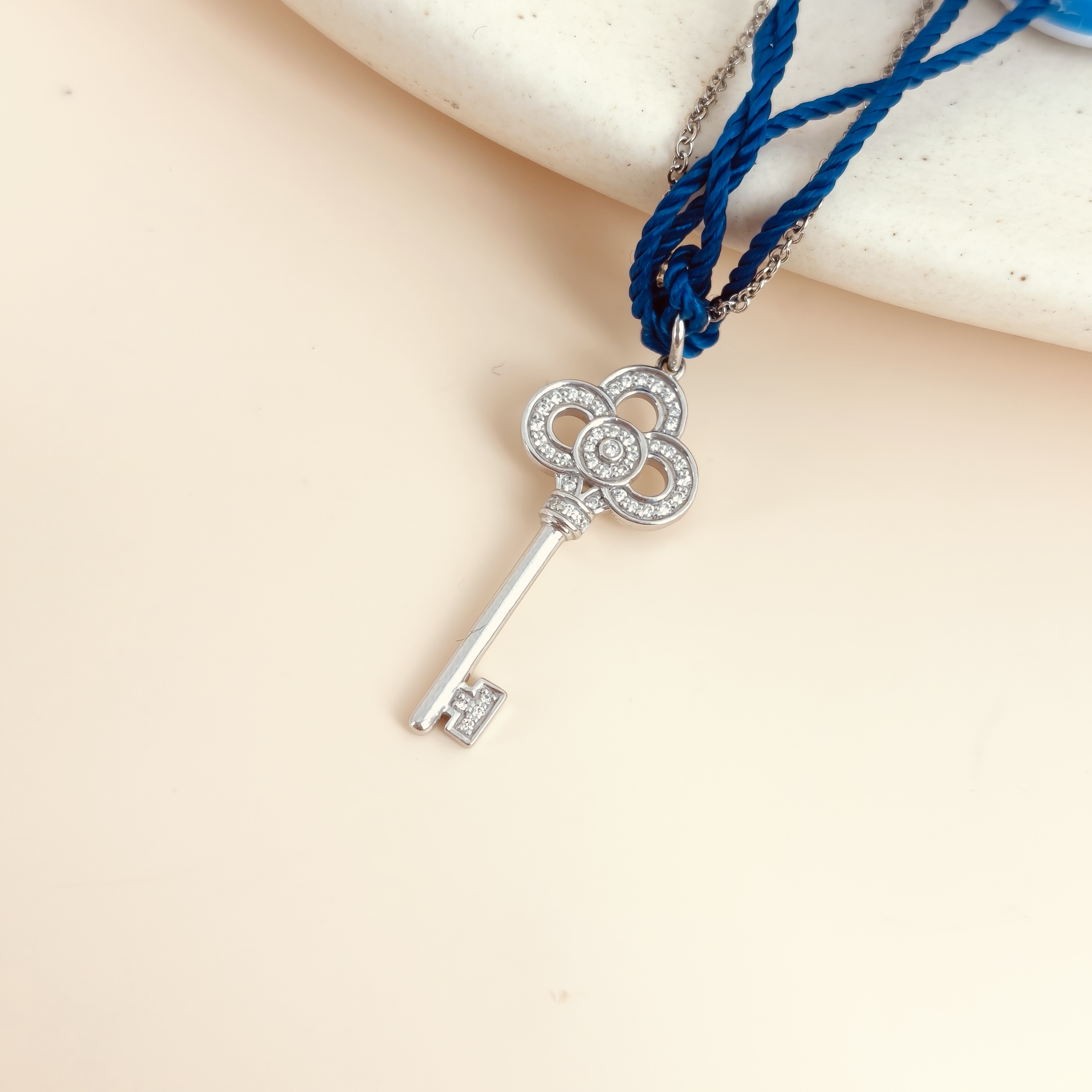 Tiffany&Co. Necklace Keys Collection Necklace Pendant White Gold18KW hite Gold Diamond One Size41cm — cover view 6 of 6