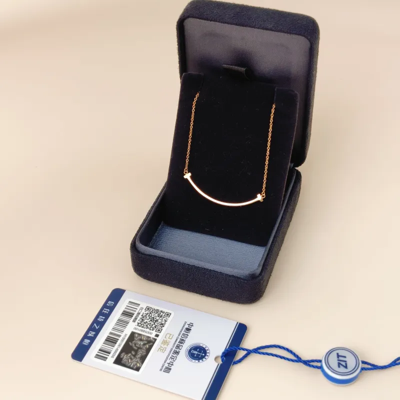Tiffany&Co. Necklace T Collection Small Smile Necklace 18KR ose Gold Small 46cm — cover view 10 of 11