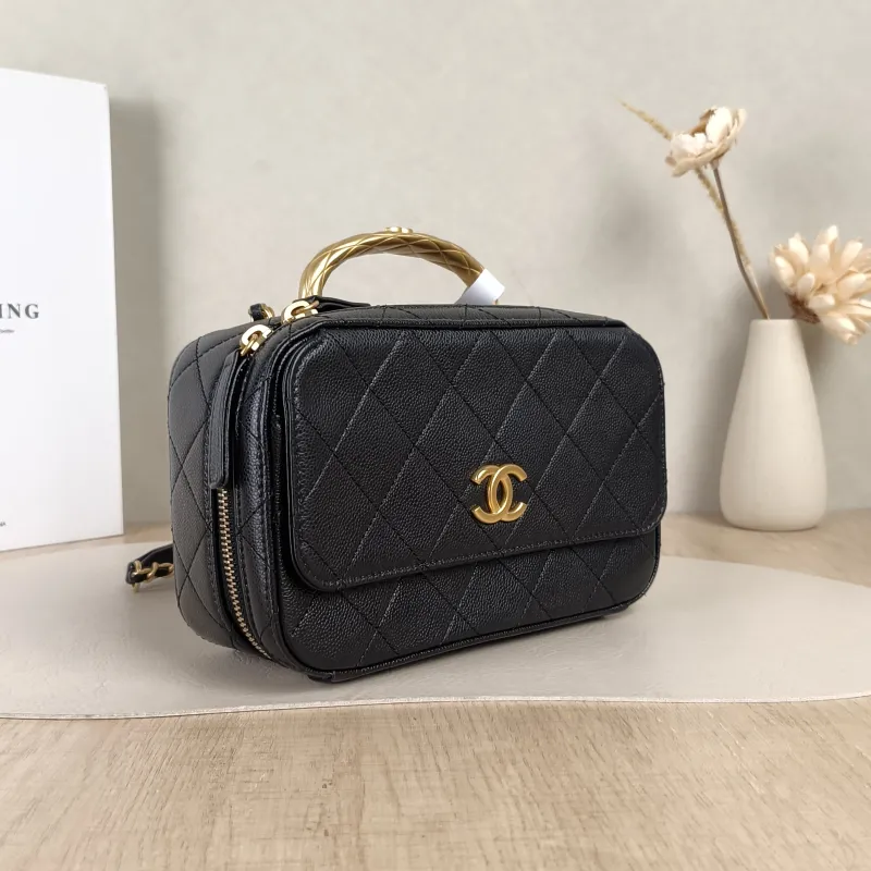 Chanel Crossbody Bag Camera Bag Black Grained Calfskin One Size20 × 7.5 × 12.5 cm — cover view 3 of 6