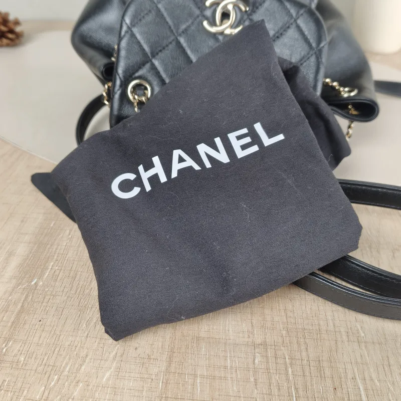 Chanel Backpack Duma Black Calfskin Small 18 × 12 × 18.5 cm — detail view 9 of 14
