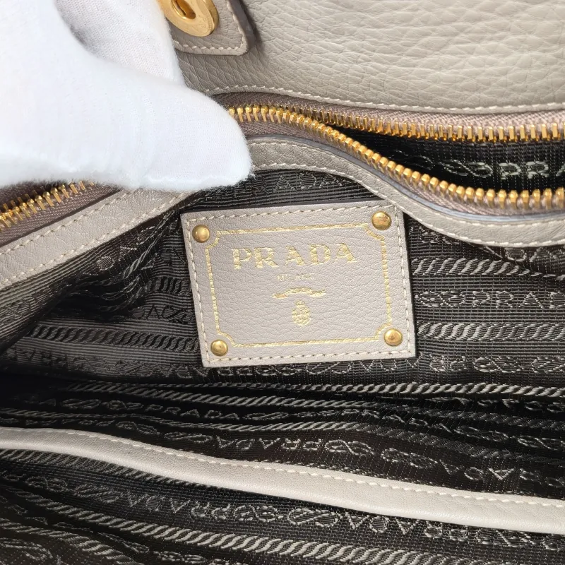 PRADA Top Handle Bag Tote Bag Grey Calfskin One Size36 × 11 × 35 cm — detail view 8 of 13