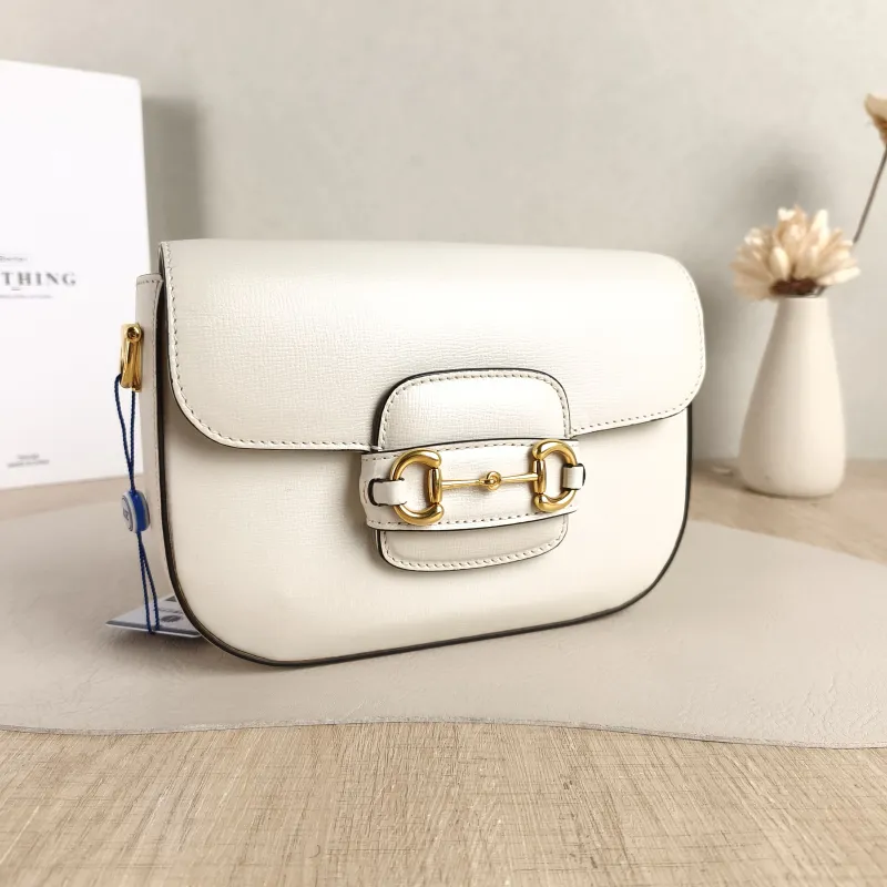 GUCCI Crossbody Bag Horsebit 1955 Horsebit Small White Calfskin Small 20.5 × 5 × 14.5 cm — cover view 5 of 6