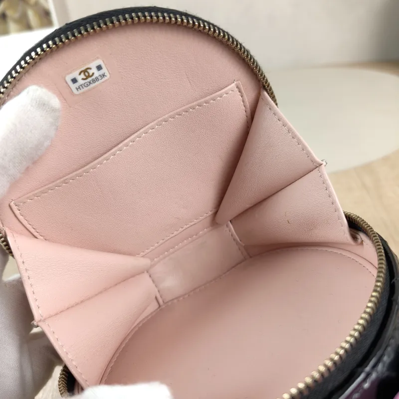 Chanel Crossbody Bag Crossbody Bag Black with Gold-Tone Hardware Waxed Leather Mini 12 × 5.5 × 11 cm — detail view 5 of 12