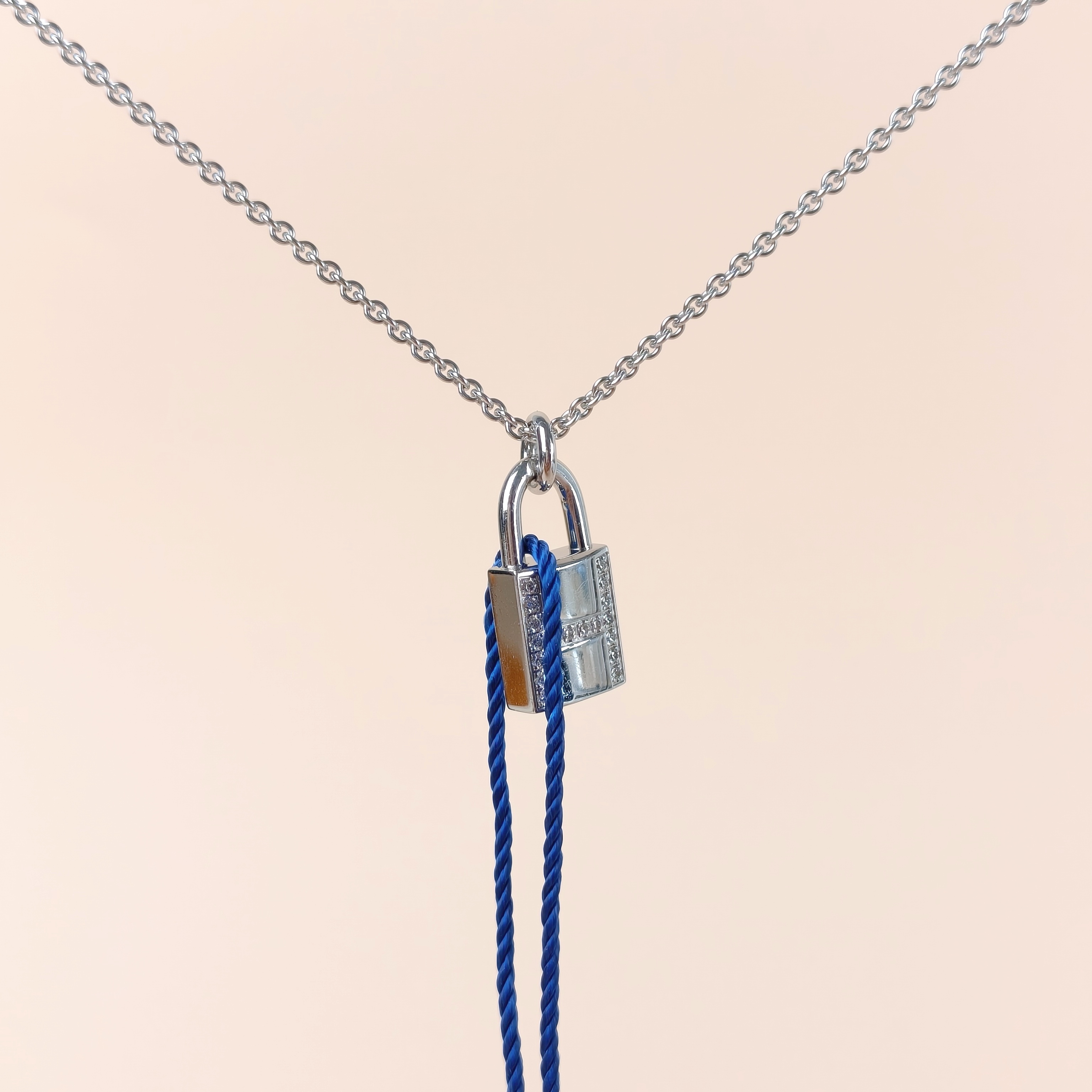 Hermès Necklace Kelly Cadenas Necklace White Gold18KW hite Gold Diamond One Size40cm