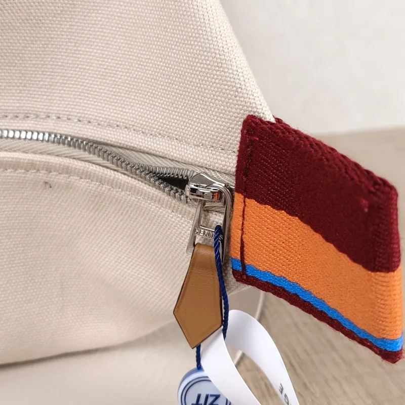 Hermès Top Handle Bag bride-a-brac Beige Canvas Large 25 × 15 × 21 cm — detail view 6 of 11