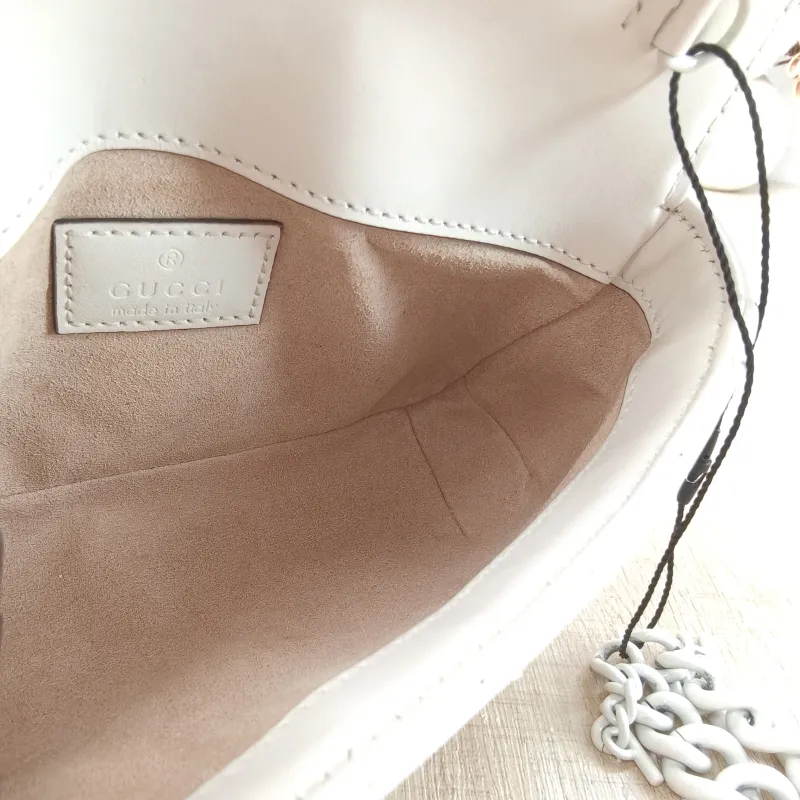 GUCCI Shoulder Bag GG Marmont Mini Marmont Mini g White Calfskin Mini 16.5 × 4.5 × 9.5 cm — detail view 5 of 13