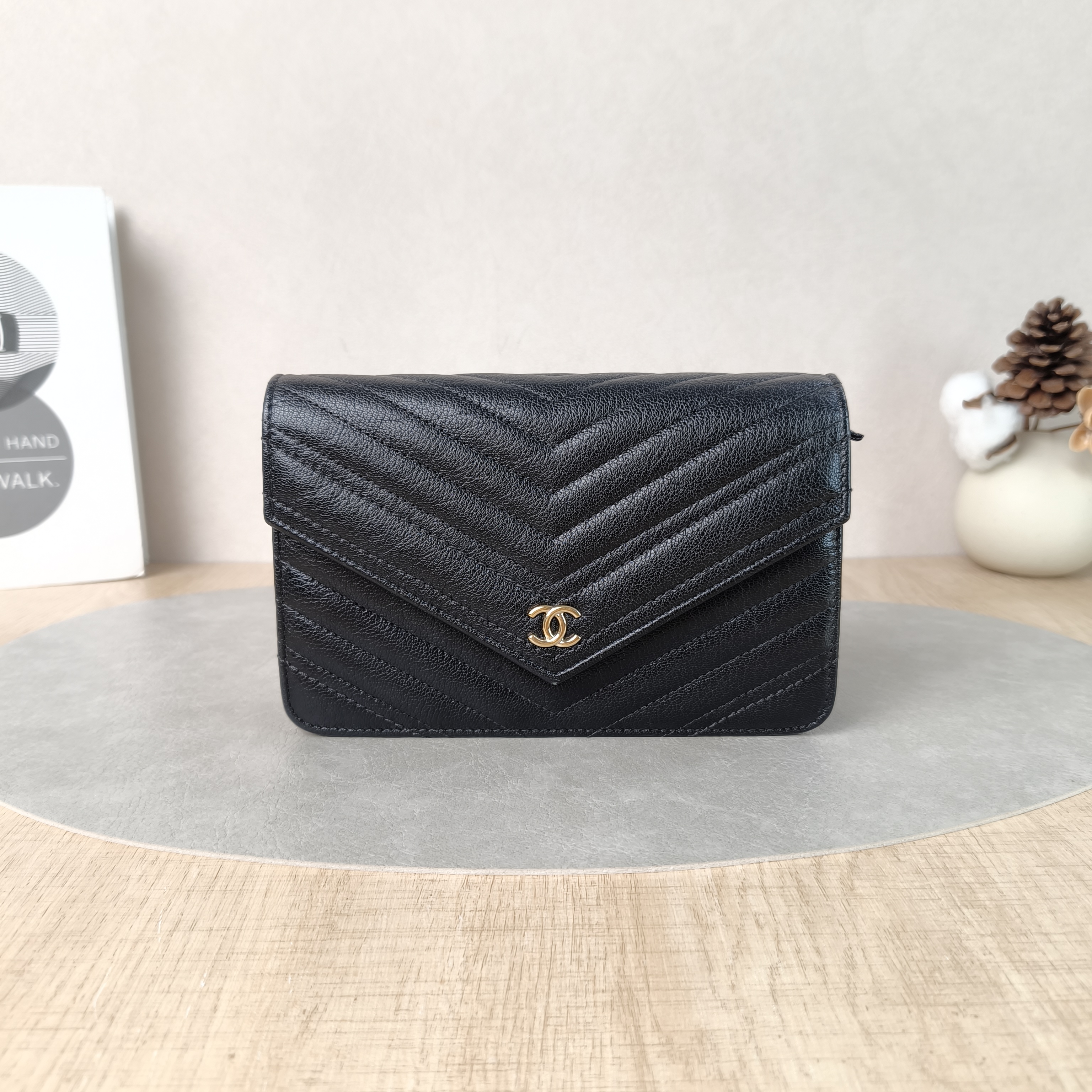 Chanel Crossbody Bag Classic Flap WOC CF WOCWOC Bag Black Calfskinmini19.2 × 3.5 × 12.3 cm