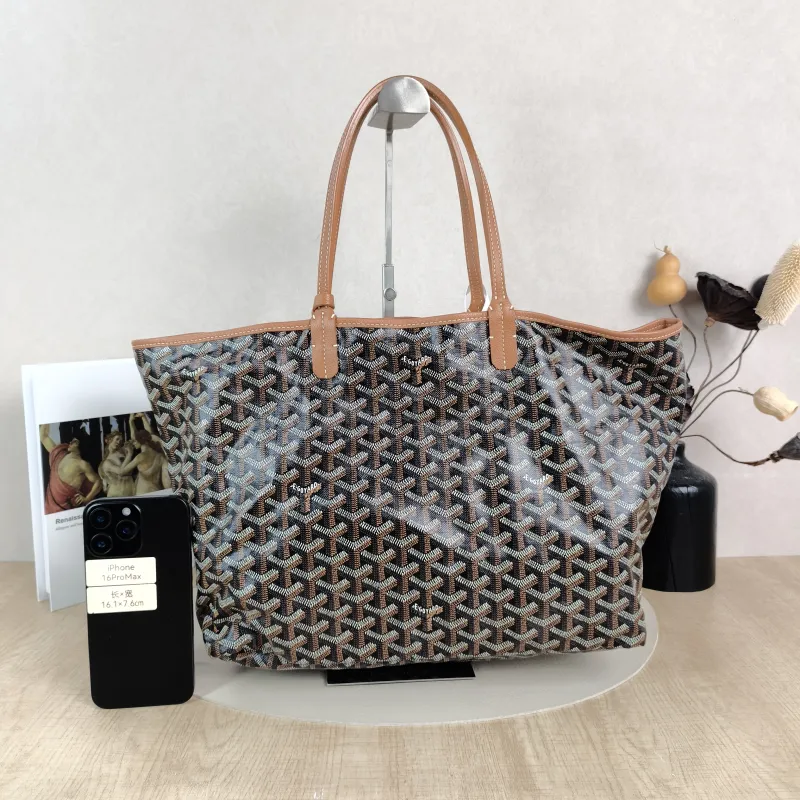 GOYARD Shoulder Bag SAINT LOUIS Shopping Tote Brown ine Canvas Small34 × 15 × 28 cm — cover view 5 of 5