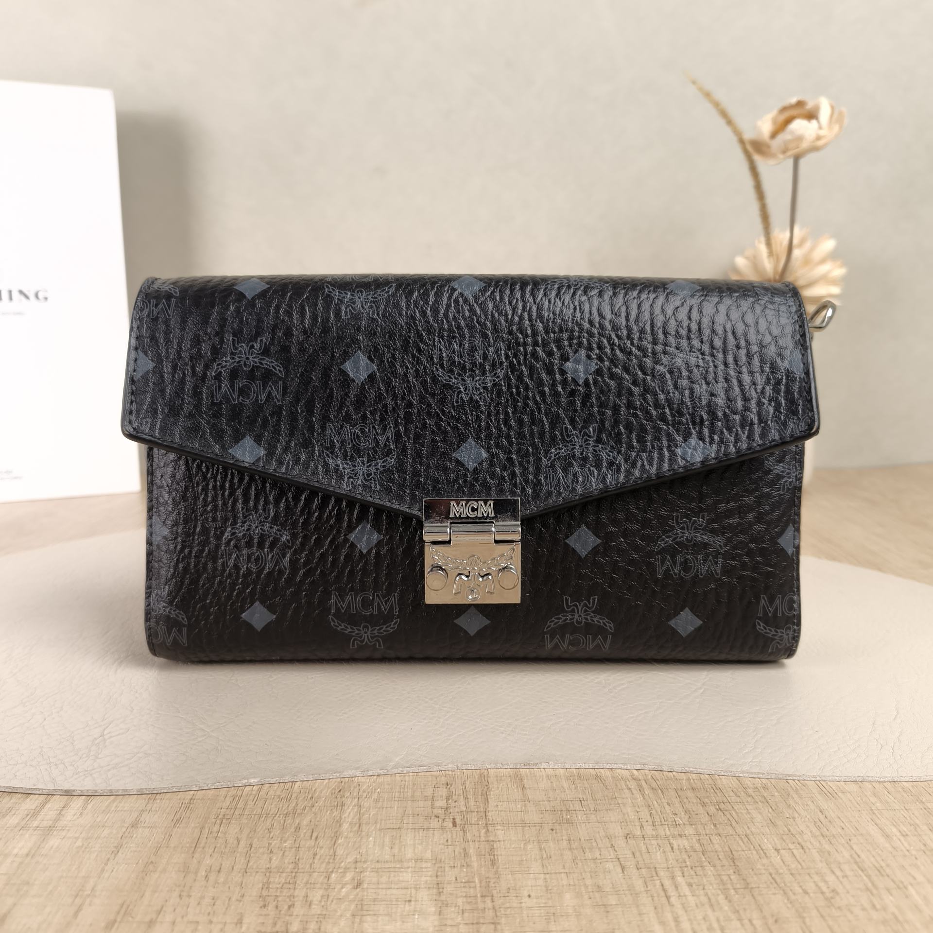MCM Crossbody Bag Crossbody Bag Black PVC One Size23 × 5 × 14 cm
