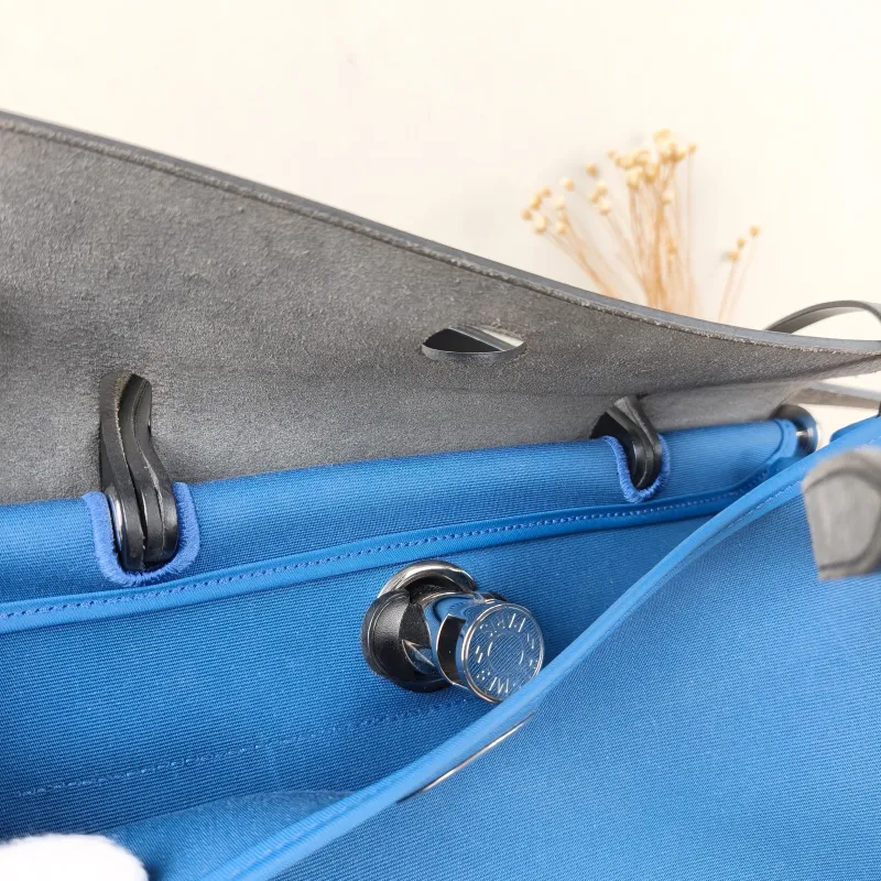 Hermès Crossbody Bag Herbag 31 Blue Black Canvas Medium 30.5 × 11 × 25.5 cm C — detail view 9 of 16